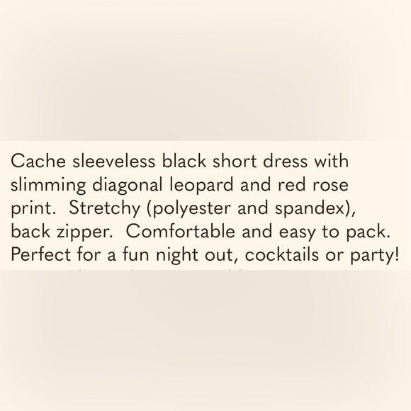 Cache Beautiful Floral and Leopard Print Dress, excellent condition size L - Picture 9 of 9